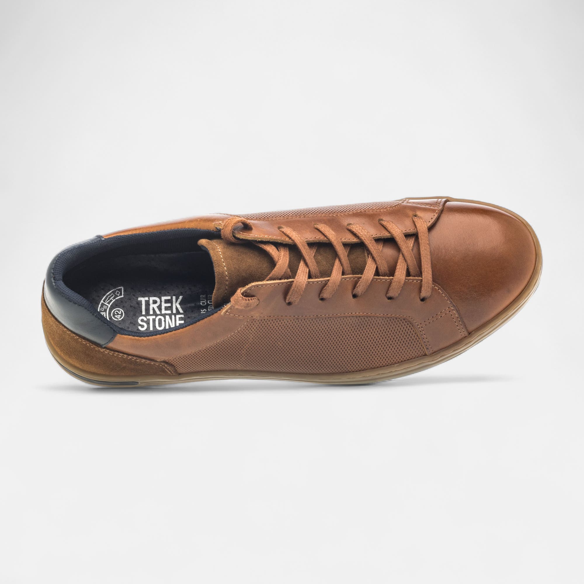 Baskets basses Homme en cuir cognac