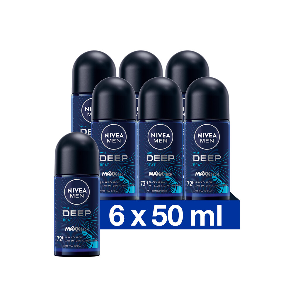 6x Nivea Men Deodorant Roller Deep Beat50 ml