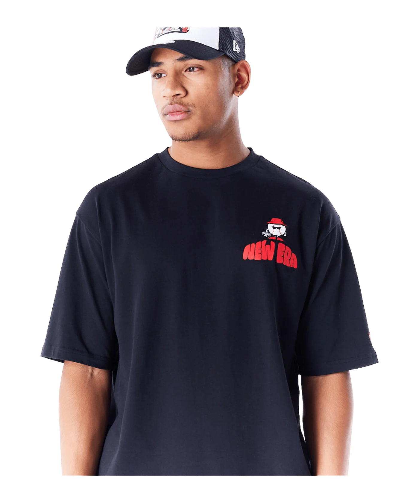 New Era Ne New York City Graphic Oversized T-Shirt Schwarz
