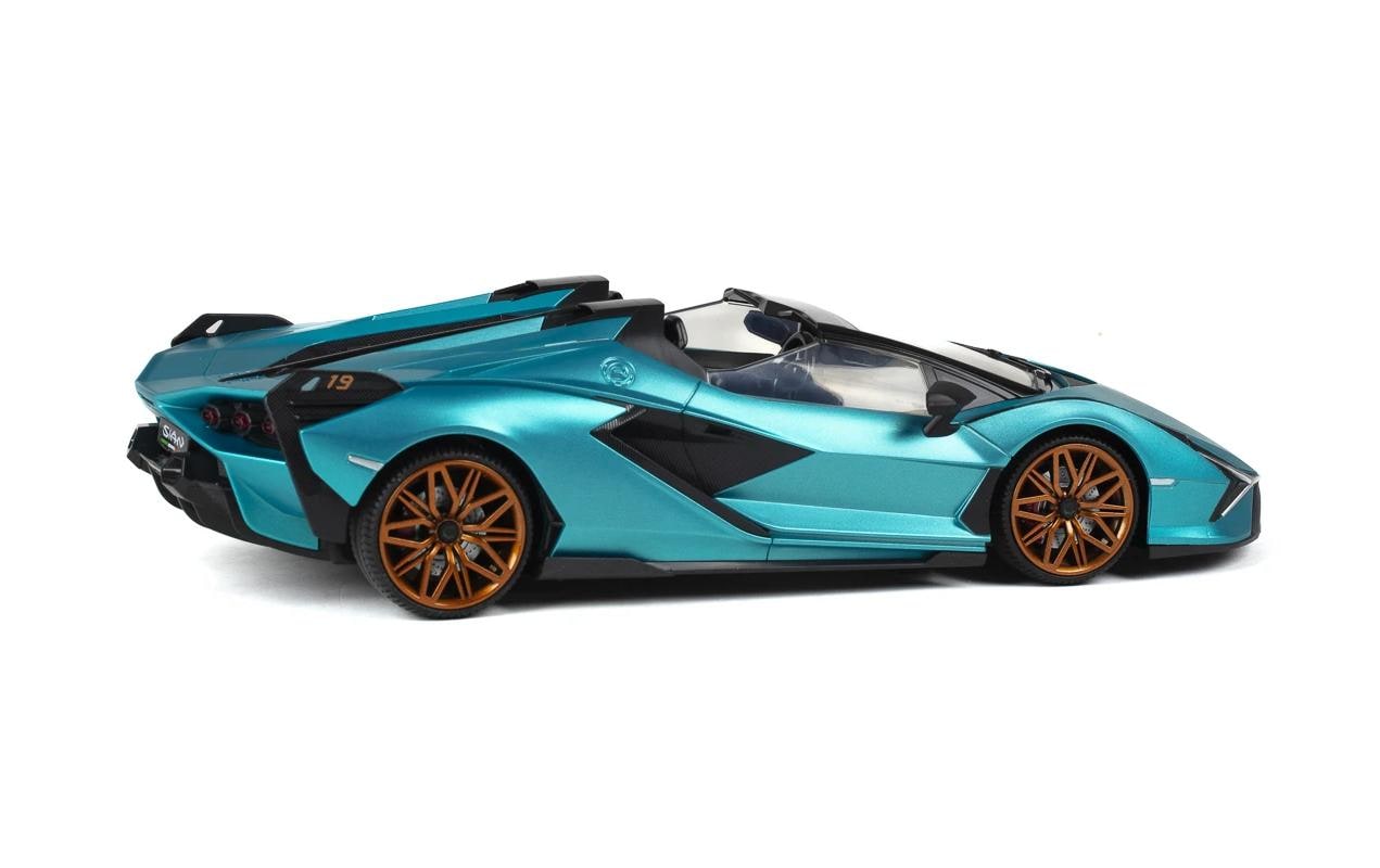 Auto Lamborghini Sian mit Licht, Türkis, 1:16Ferngesteuerter Sportwagen mit Licht für Kinder ab 6 Jahren