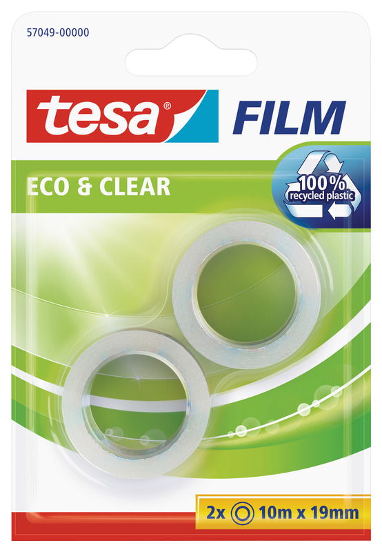 Tesa Klebeband Eco&Clear, 2 Stück, 19 mm x 10 m