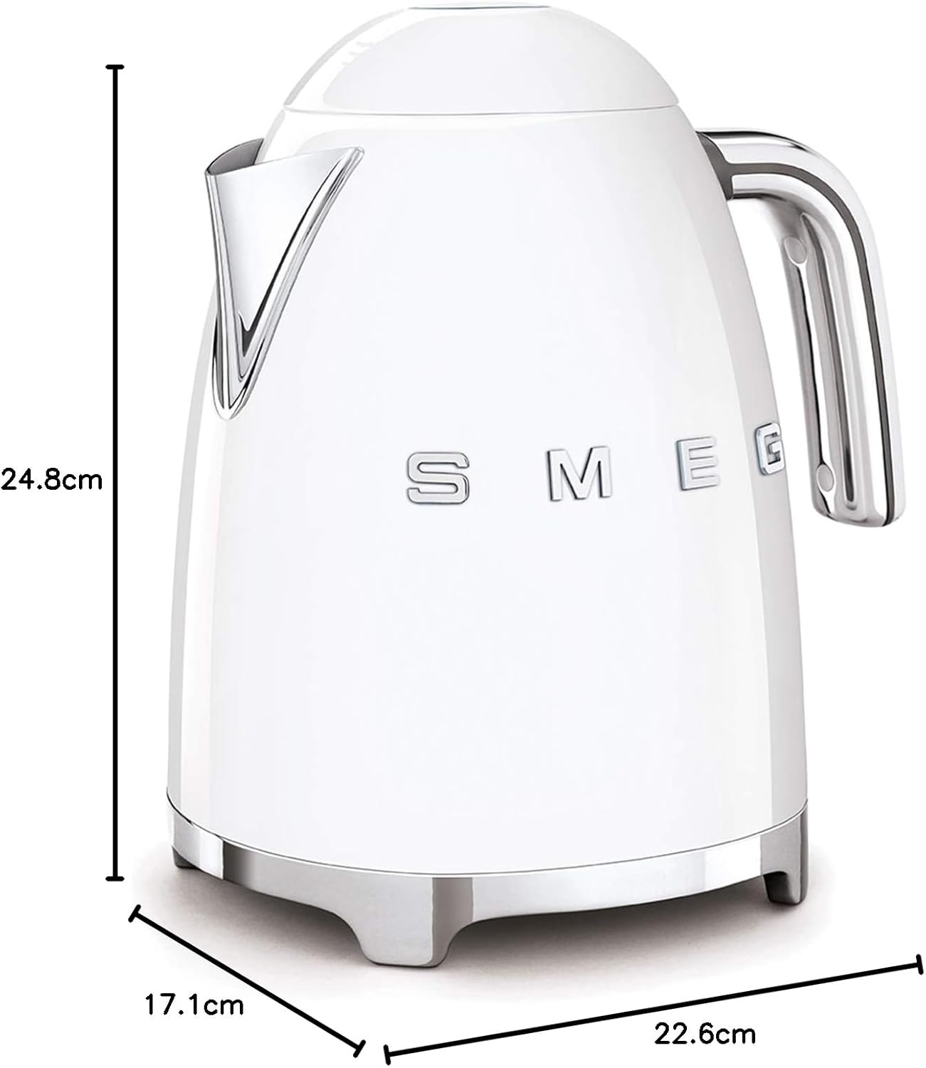 Smeg, Bouilloire Électrique KLF03PGEU 1,7 L, Filtre Anticalcaire Lavable, Arrêt Automatique de Sécurité, Indicateur de Niveau d'Eau, Base Antidérapante, Range Cordon, Puissance 2400W, Vert d'Eau