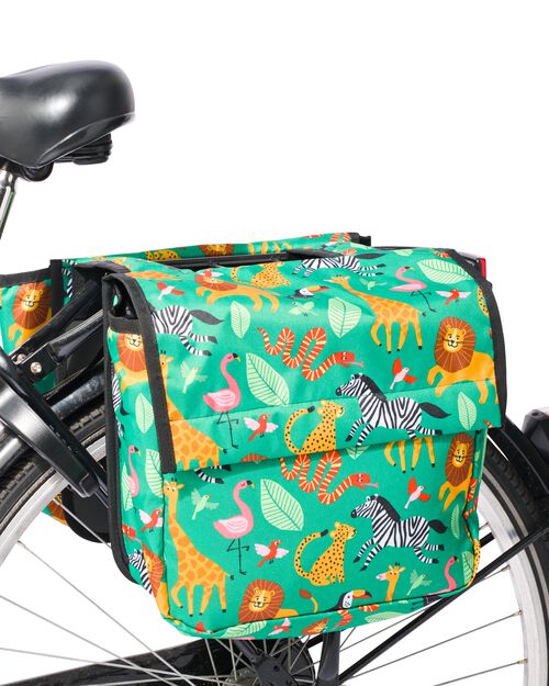 sacoche vélo double 20L rPET animaux 30x26x13