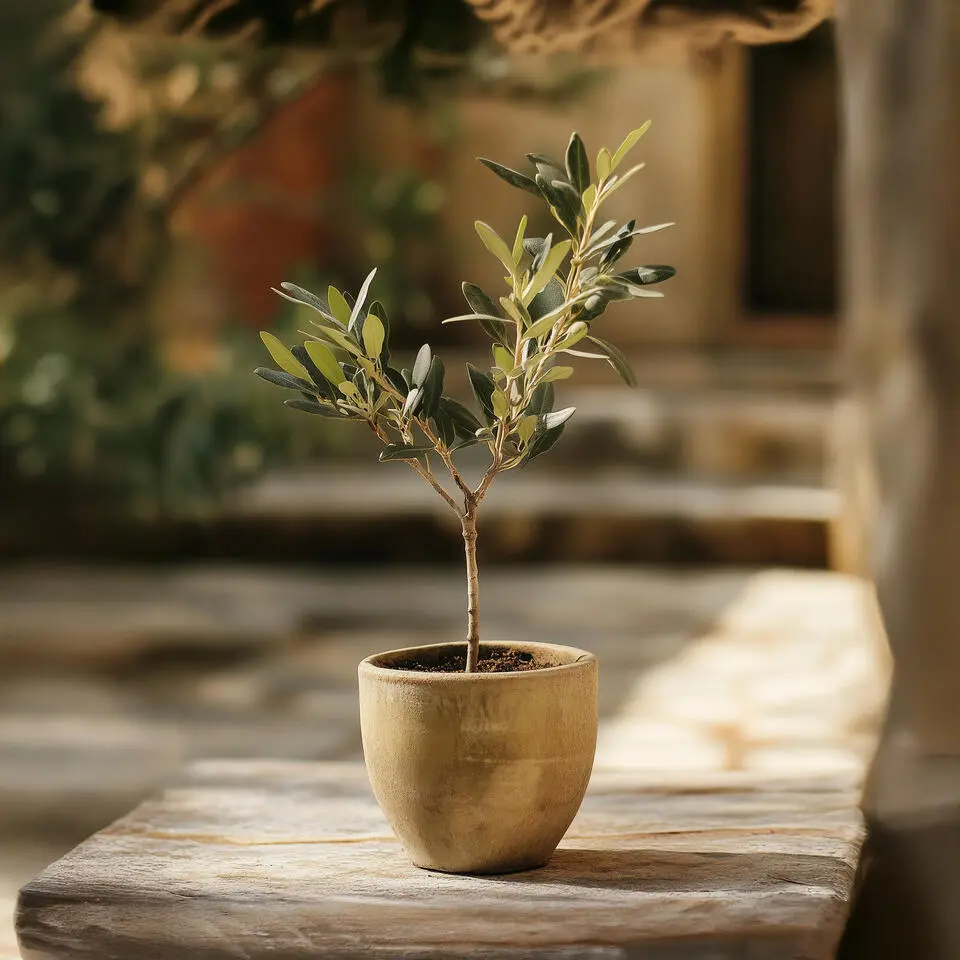Olijfboom - Set van 2 - Olea europaea - Hoogte 25-40cm - ⌀9cm