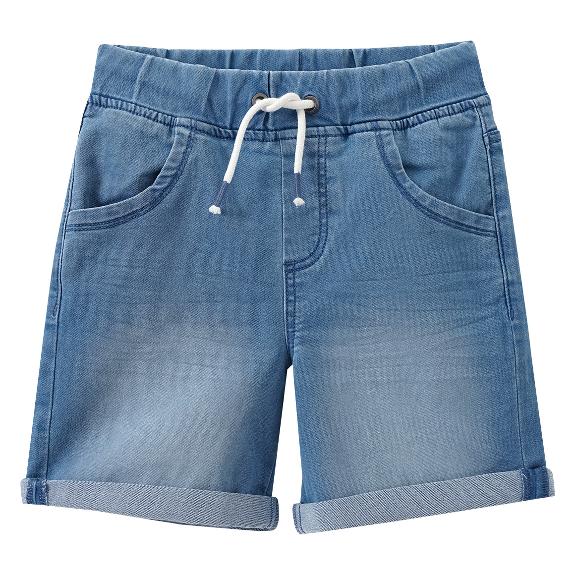 Yigga Jungen Jeansshorts mit Tunnelzug hellblau