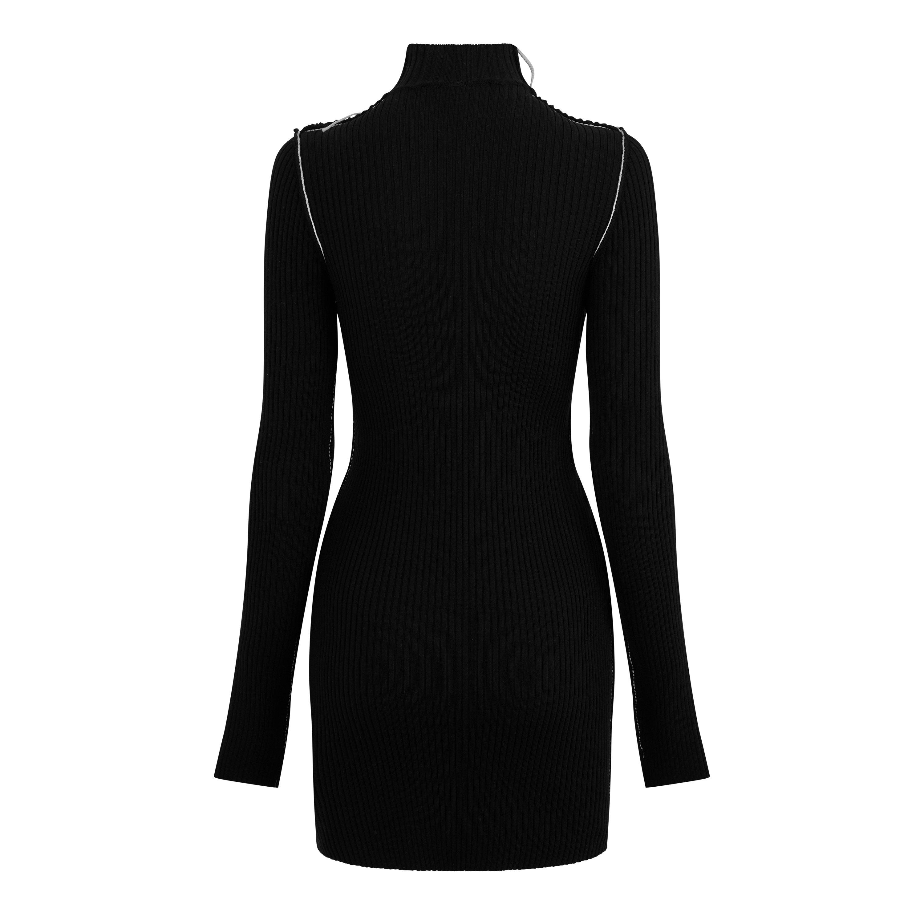 Off White Turtleneck Mini Dress