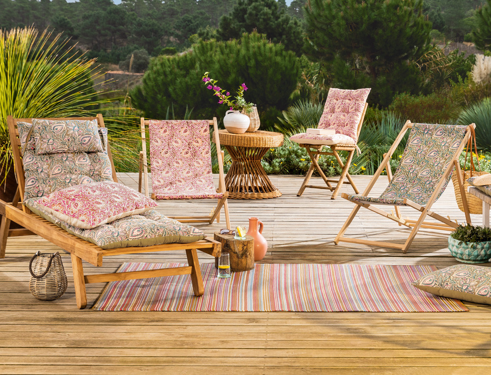 Coussin pour fauteuil ou chaise-Fleurs de Bangalore