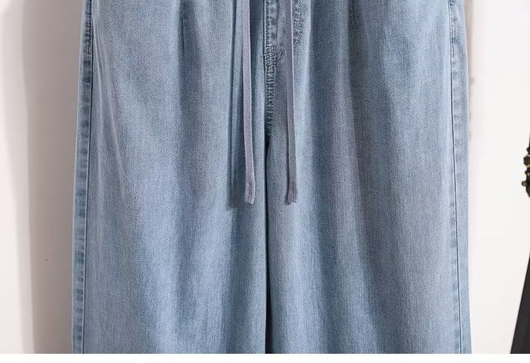 Krezol - Plus Size High Rise Washed Wide Leg Jeans
