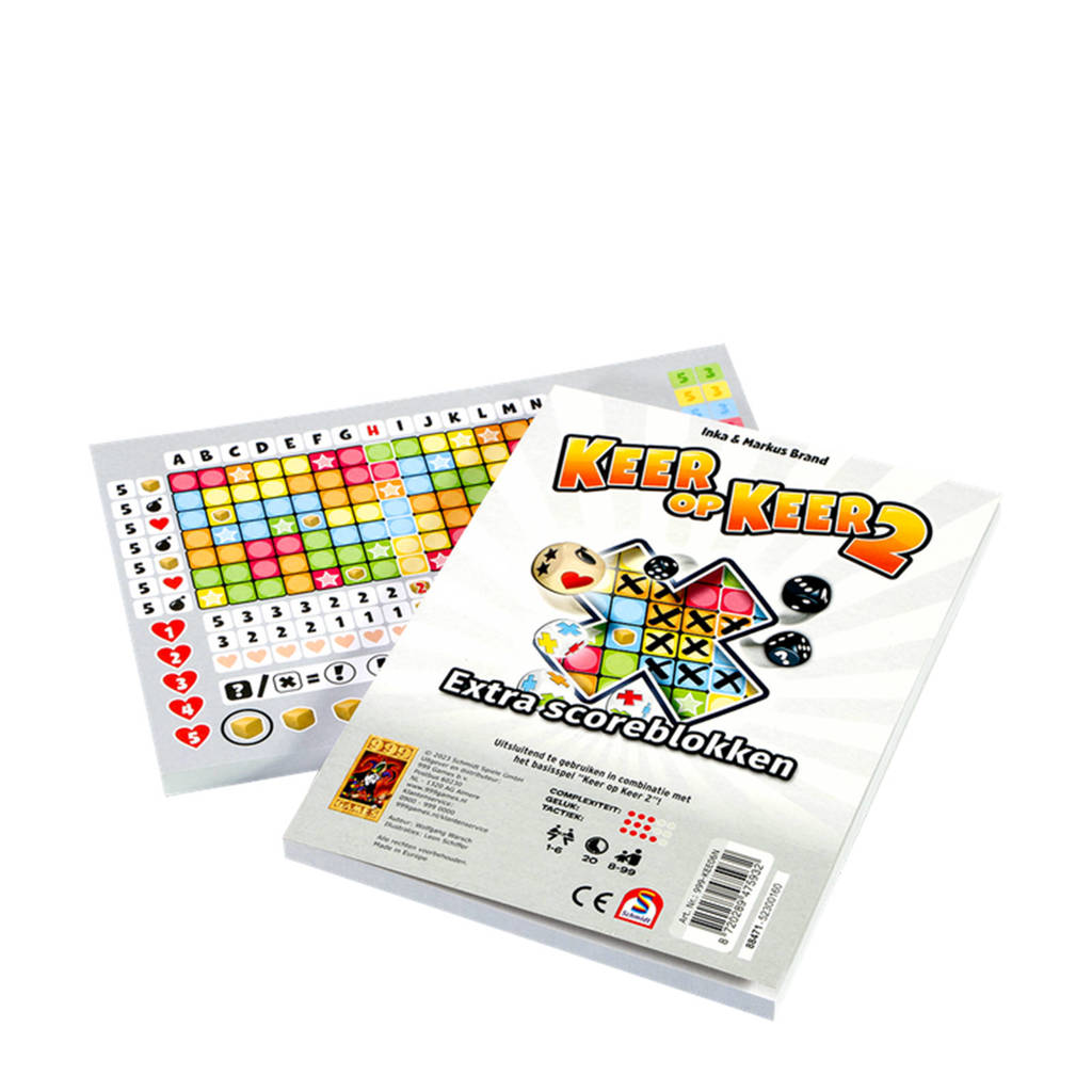 Keer op keer 2 scoreblokscoreblokken keer op keer 2 twee stuks level 1 uitbreidingsspel