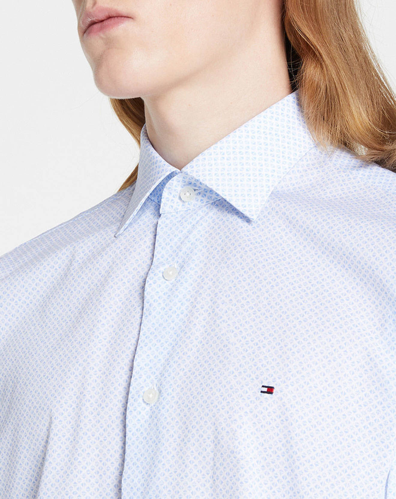 Tommy Hilfiger Chemise regular fit Popeline Diamond bleu ciel