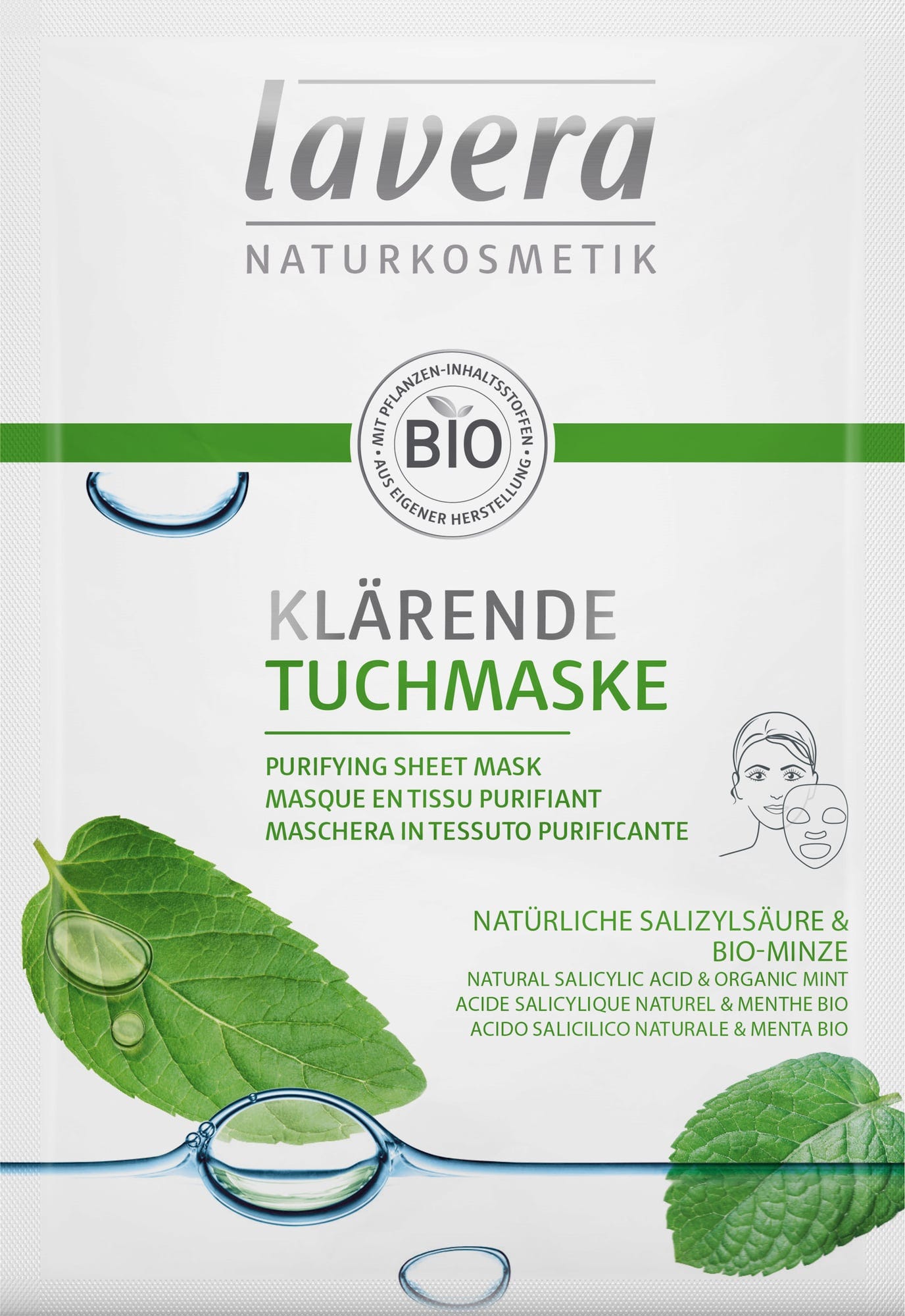 lavera  Klärende Tuchmaske Natürliche Salizylsäure & Bio-Minze