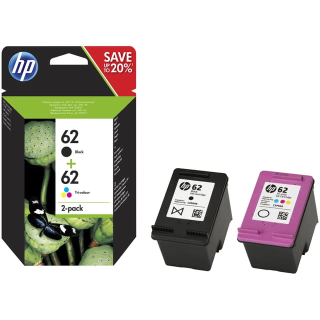HP blækpatroer 62 Combo Pack Sort Trefarvet