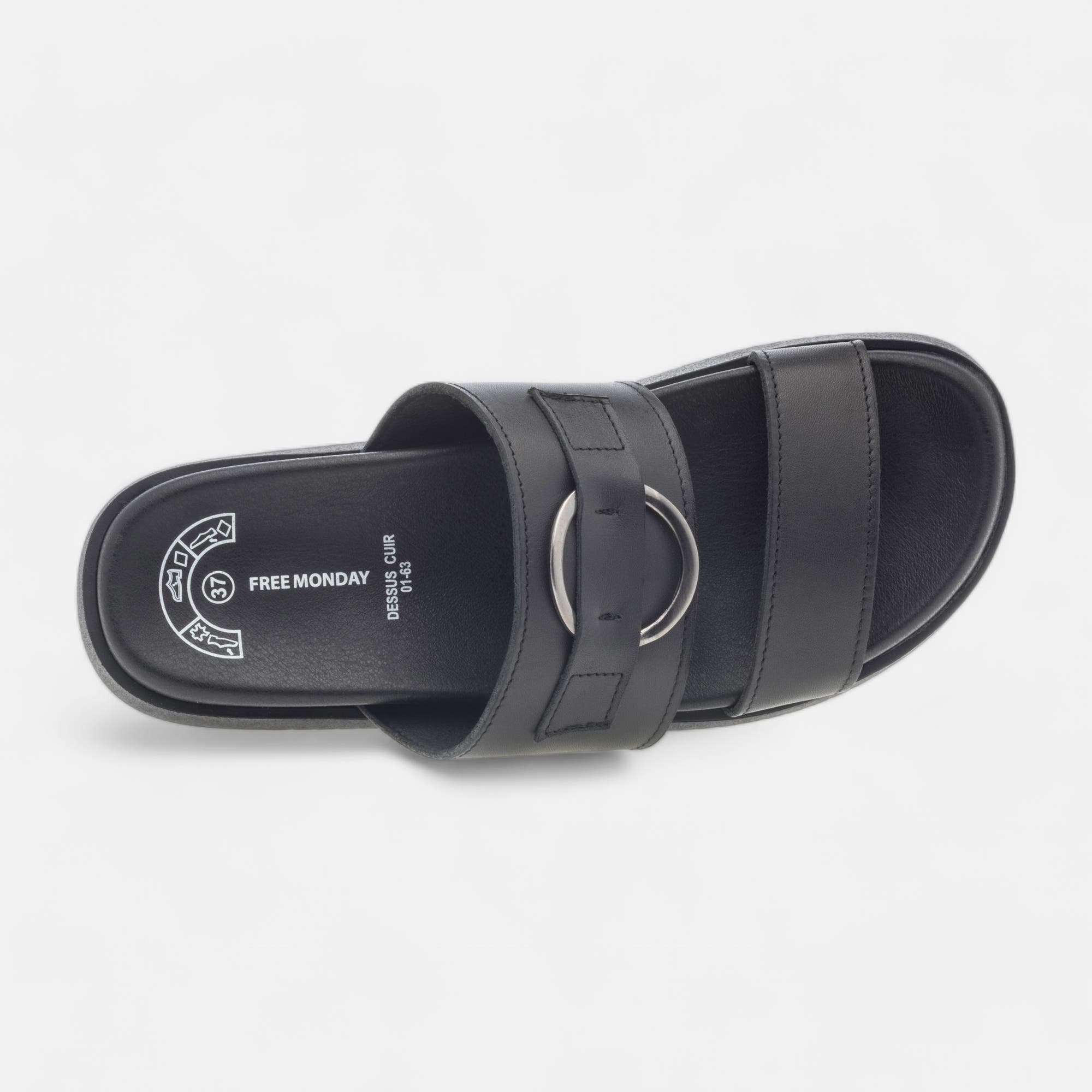 Mules Femme en cuir noir