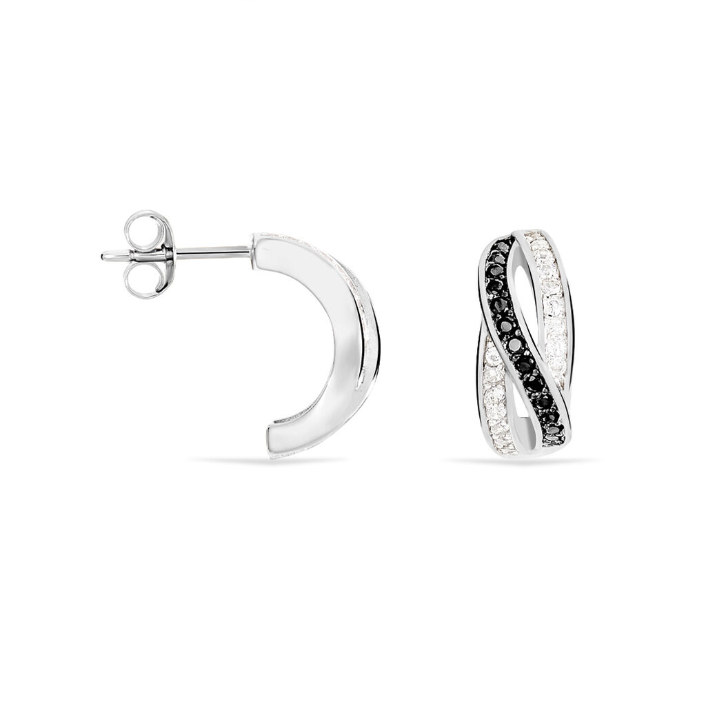 Boucles D'oreilles Puces Bethany Argent Blanc Oxyde De Zirconium