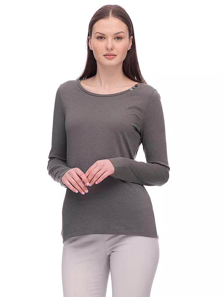 RAGWEAR Langarmshirt FLORAH grau
