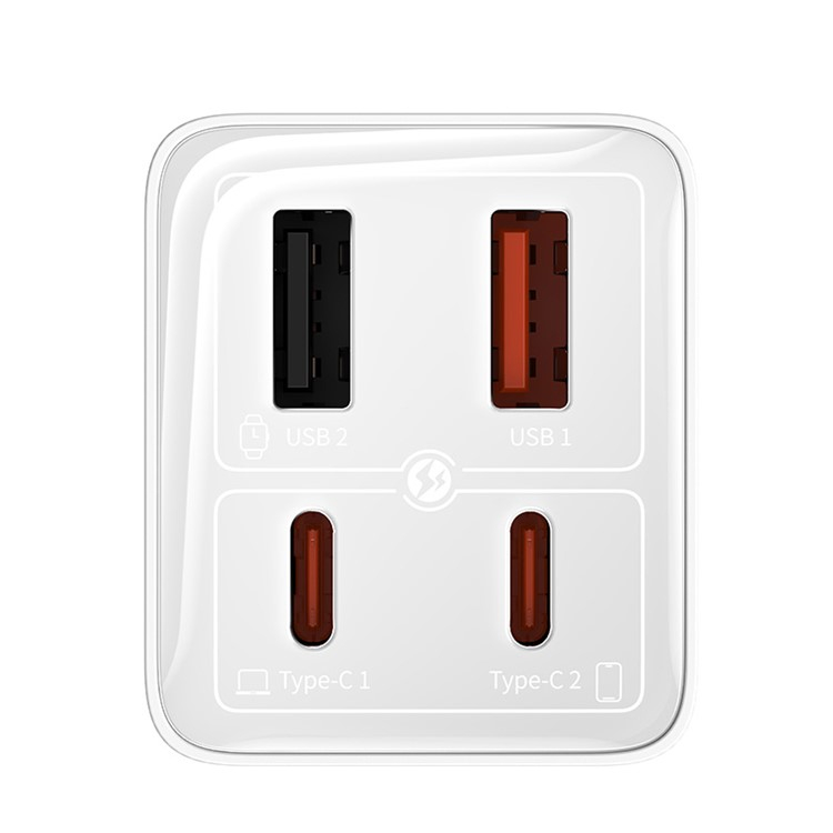 (65W) 2x USB A / 2x USB C GaN6 Ladegerät Netzteil - Weiss