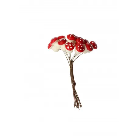 Glorex Deko Pilze mit Draht rot 12 Stück 1,2x1,6cm
