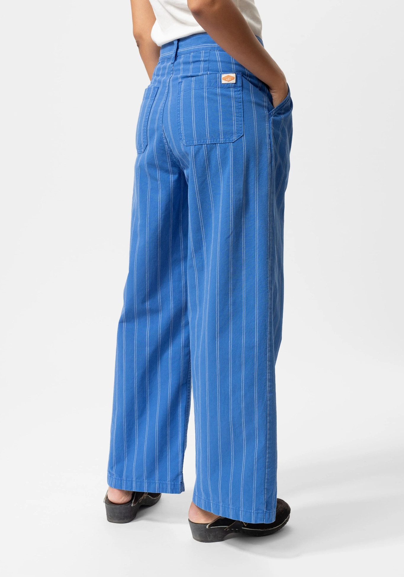 Nudie Jeans Hose Gullan Striped Workwear Pants Blue/Offwhite