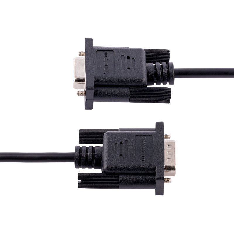 StarTech.com Câble Série RS232 Null Modem de 3m - Cordon DB9 Mâle Femelle - Câble Série Croisé avec Blindage Al-Mylar - Port série COM, Compatible avec les Appareils DTE, Noir, F/M