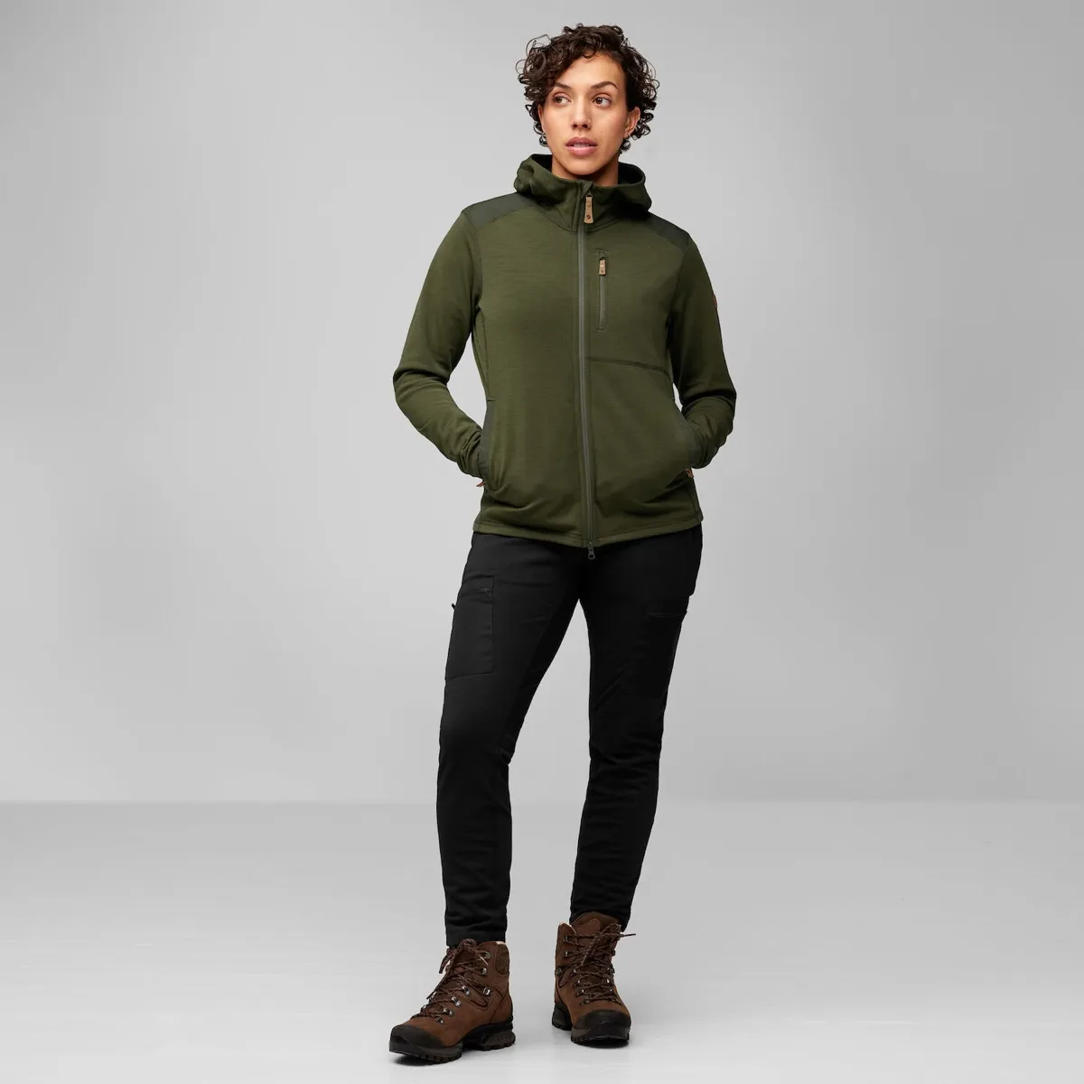 Fjällräven Keb Fleece Hoodie W Suede Brown