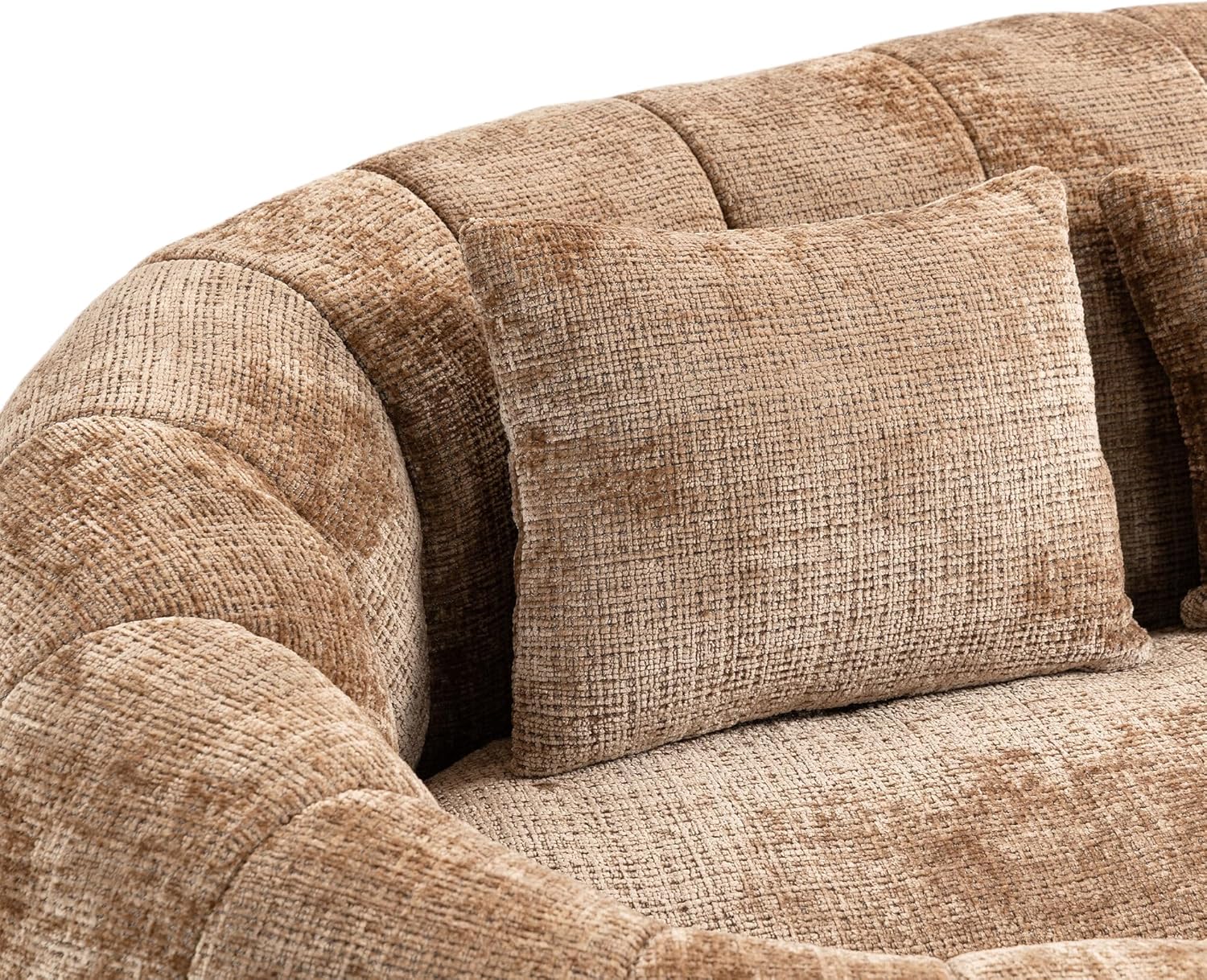 okwish Schlafsofa Sitzsack mit 2 Kissen, Relaxsessel mit Dicke Polsterung, Ecksofa, Extrabreit Lazy Sofa für Erwachsene & Kinder, Chenille-Stoff, Kaffee