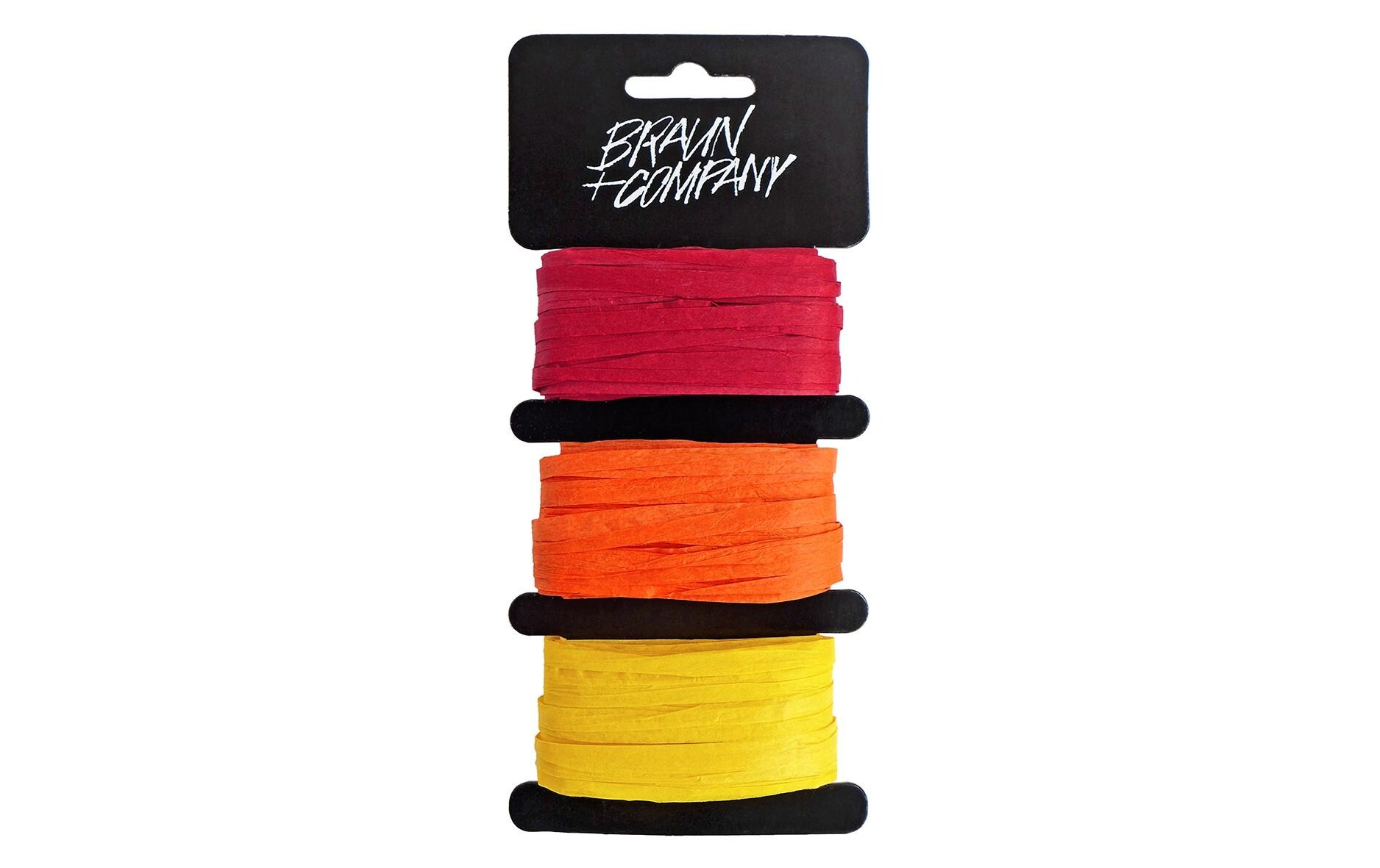 Geschenkband Raffia Orange Mix pro Farbe 10 MeterBand für die besondere Bescherung