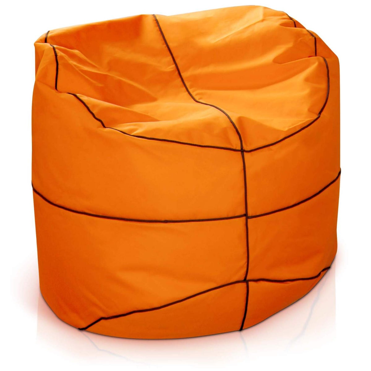 Green Bean Basketbal Zitzak, voorgevuld, 250L EPS-korrels - Kinderen & Volwassenen, 90cm Zitzak, Reuze Zitzak, Ligstoelkussen, Wasbare Hoes, Gamingstoel, Oranje