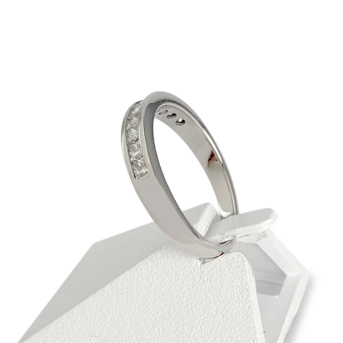 Bague d'occasion or 750 blanc diamants