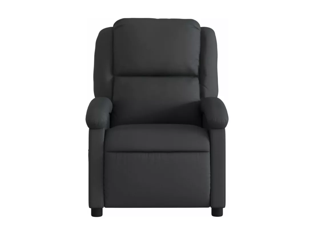 Fauteuil massant inclinable noir cuir véritable