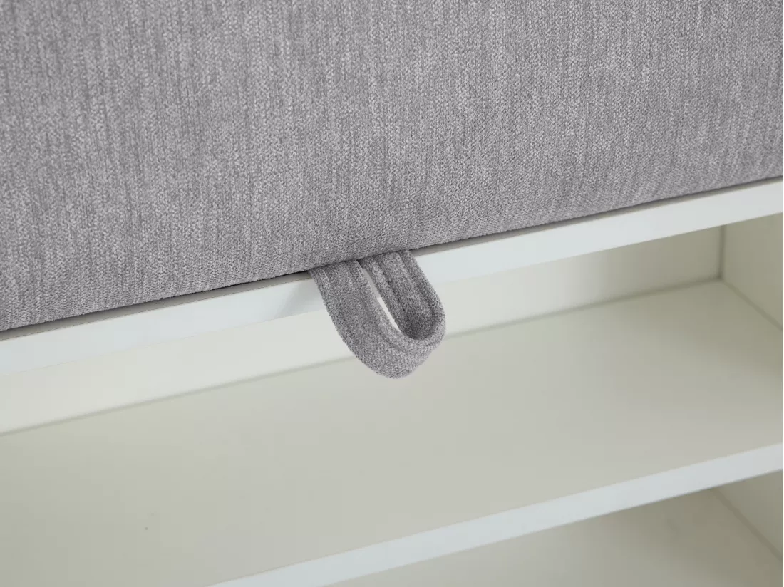 Lit coffre banquette 80 x 200 cm - Tissu - Gris - LAOZIA