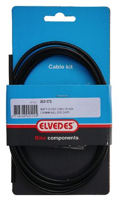 Kit Gaine de Dérailleur Elvedes 2000 mm Noir   2 Embouts de Gaine