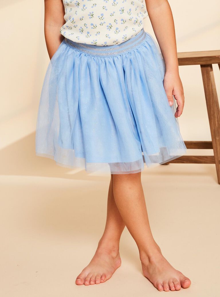 Jupe bleue courte à paillettes