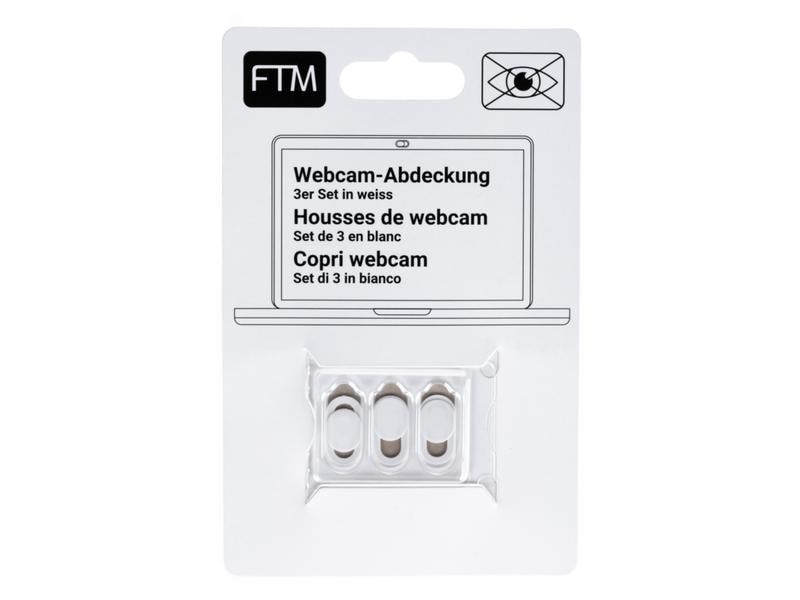 FTM Webcam-Abdeckung 3er Set, selbstklebend, weiss Kamera-Abdeckungen für Notebooks, Tablets oder Smartphones