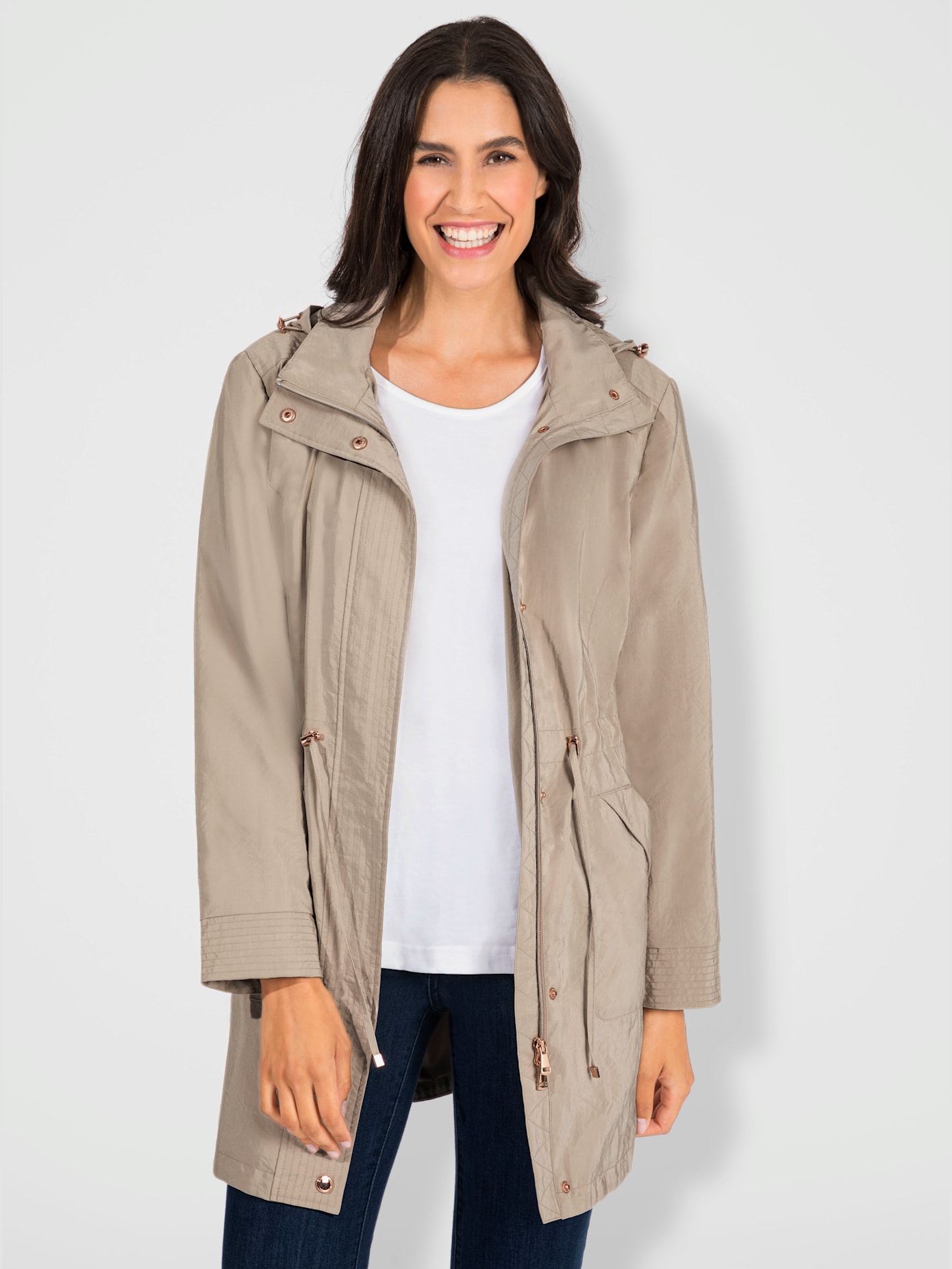 Veste longue qualité légèrement froissée