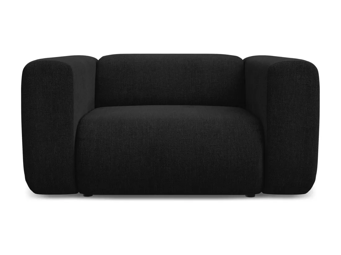 Fauteuil en tissu chenille - noir - EKAHI