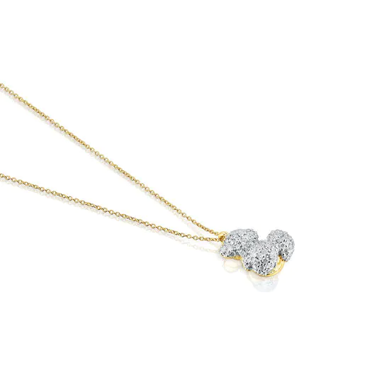 Colar Bold Bear com diamantes de 0,58 ct e ouro