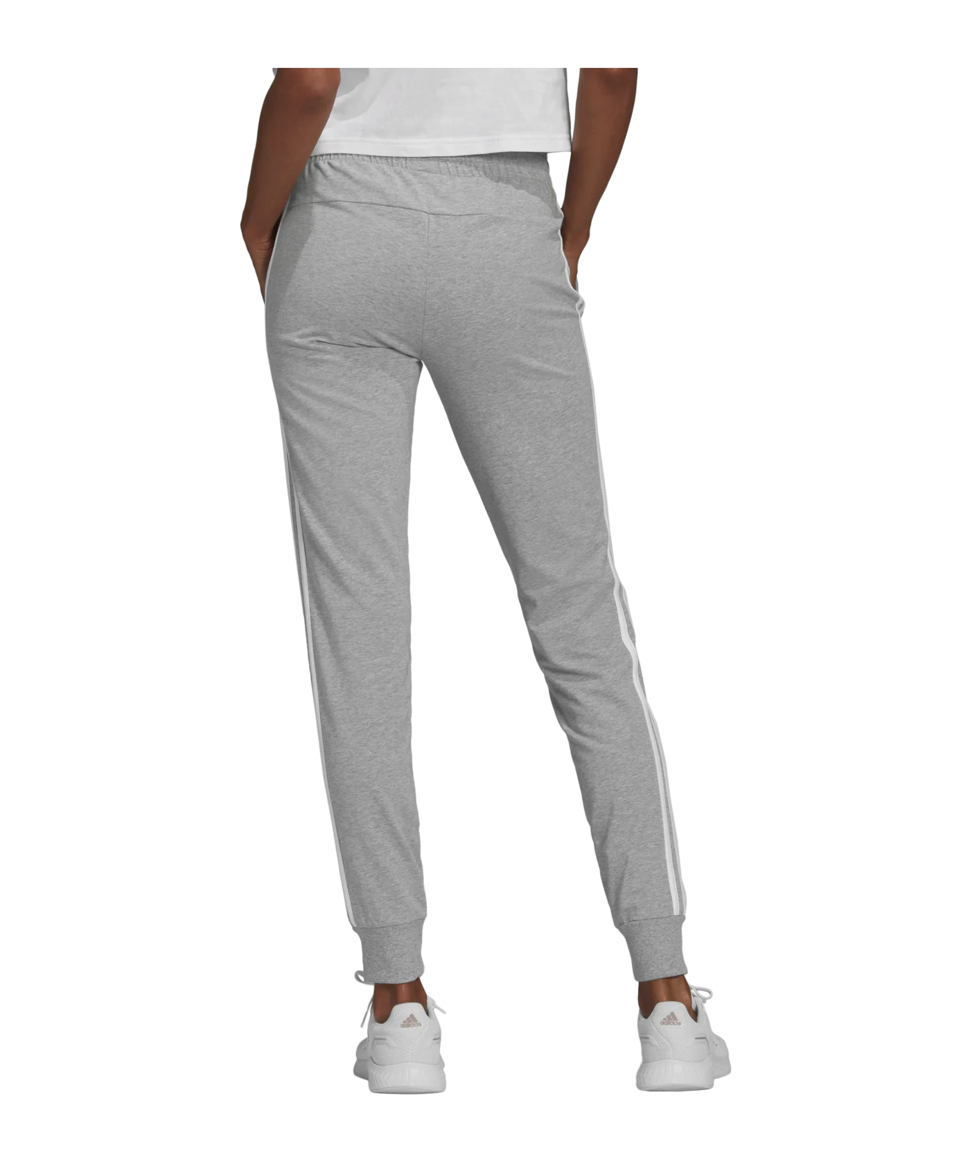 adidas Essentials Single Jersey 3-Stripes Pants Grey