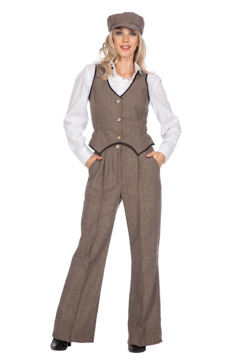 Roaring Twenties 20S Kostuum Bruin Dames 3 delig