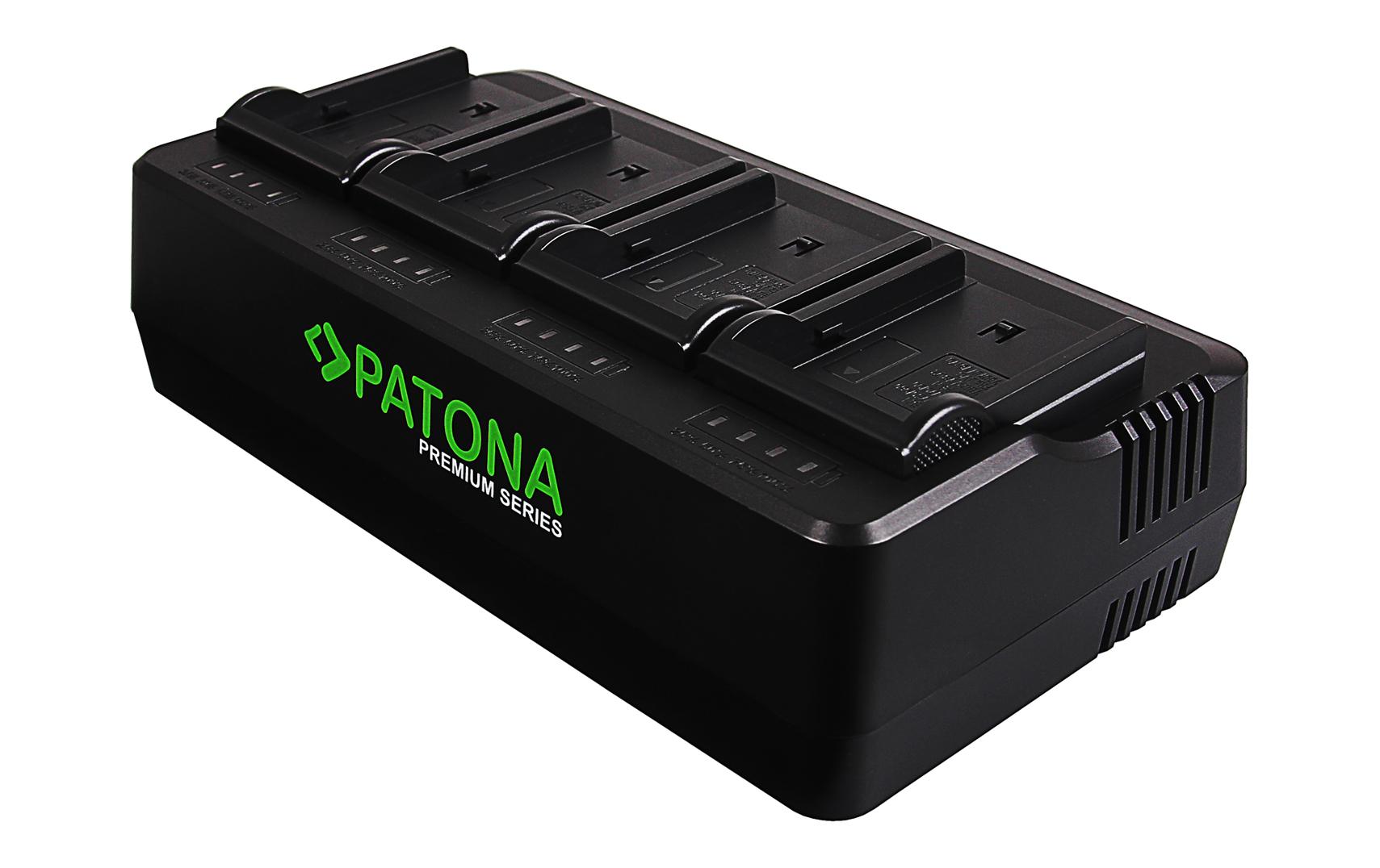 Ladegerät 4-Port Sony NP-F960<br>Ladegerät mit 4 Ladeschalen – mit diversen Sony-Kameras kompatibel