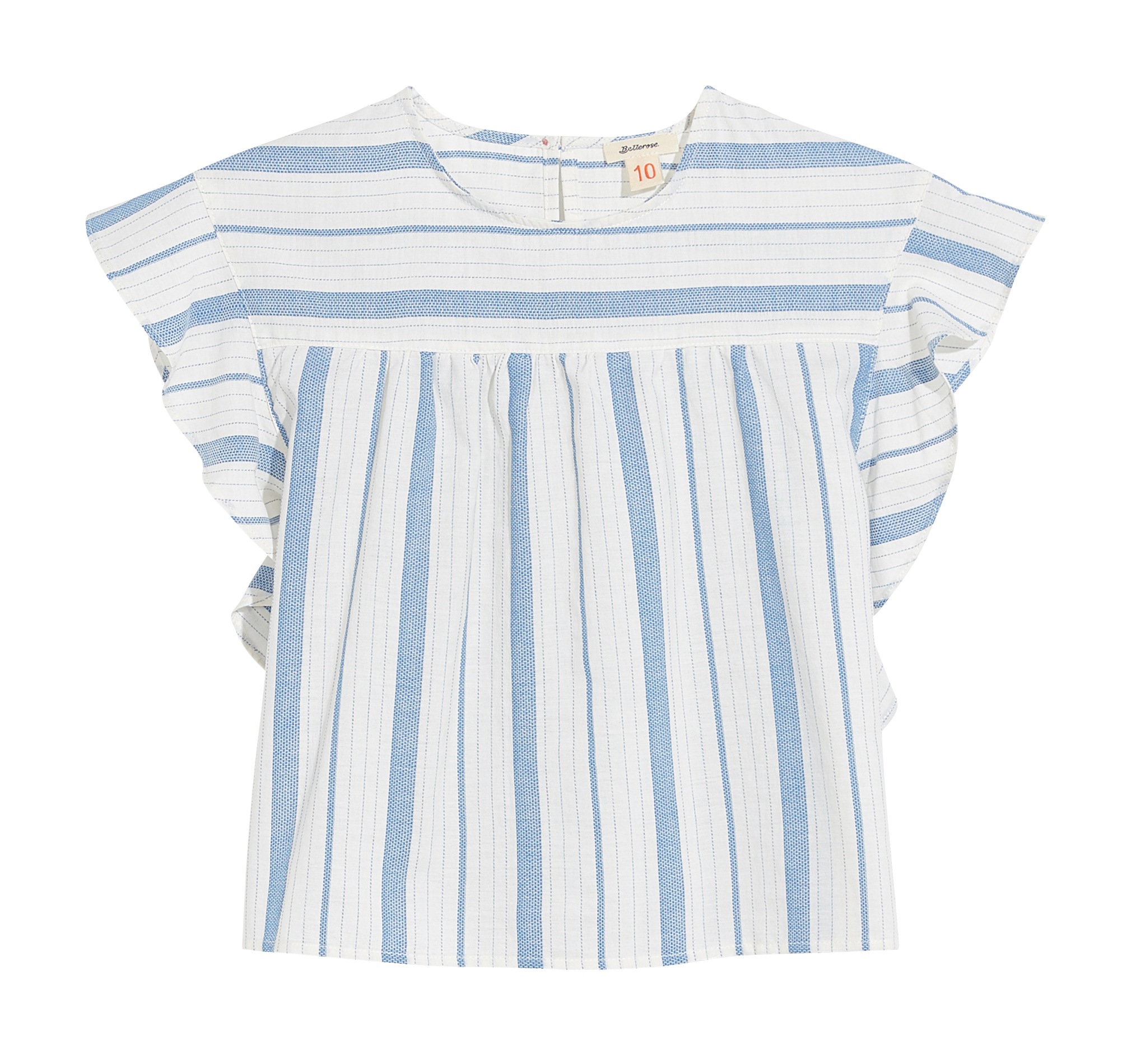 PEPPERS - Blouse col rond en coton | Bleu
