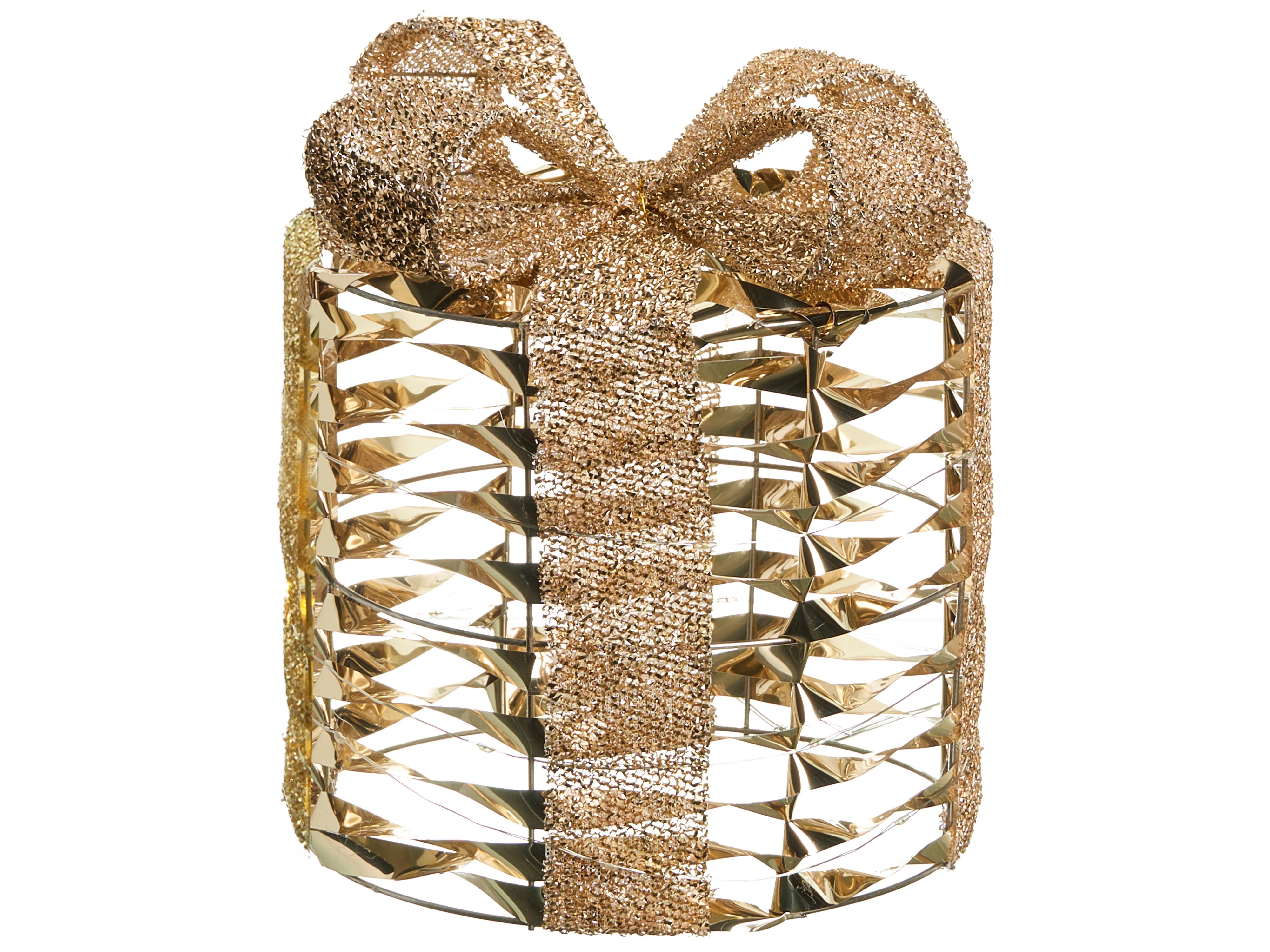 Set van 3 kerstdecoraties LED SLIVSO Kerstcadeaus 20/25/30 cm Goud