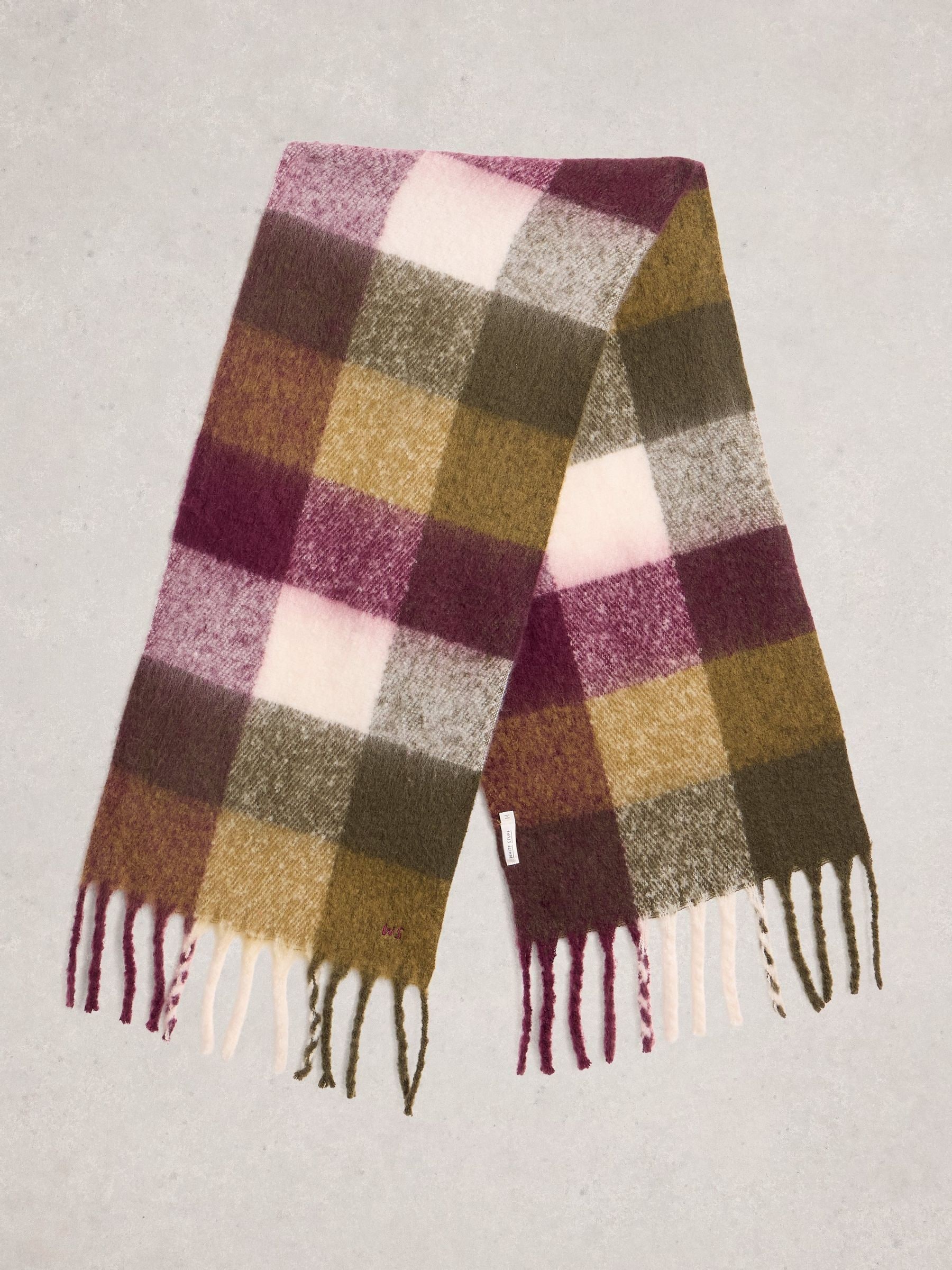 Paars - White Stuff Shelly Brushed Check Scarf