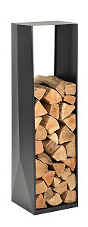 Rangement à bûches en acier Dixneuf Origamai noir
