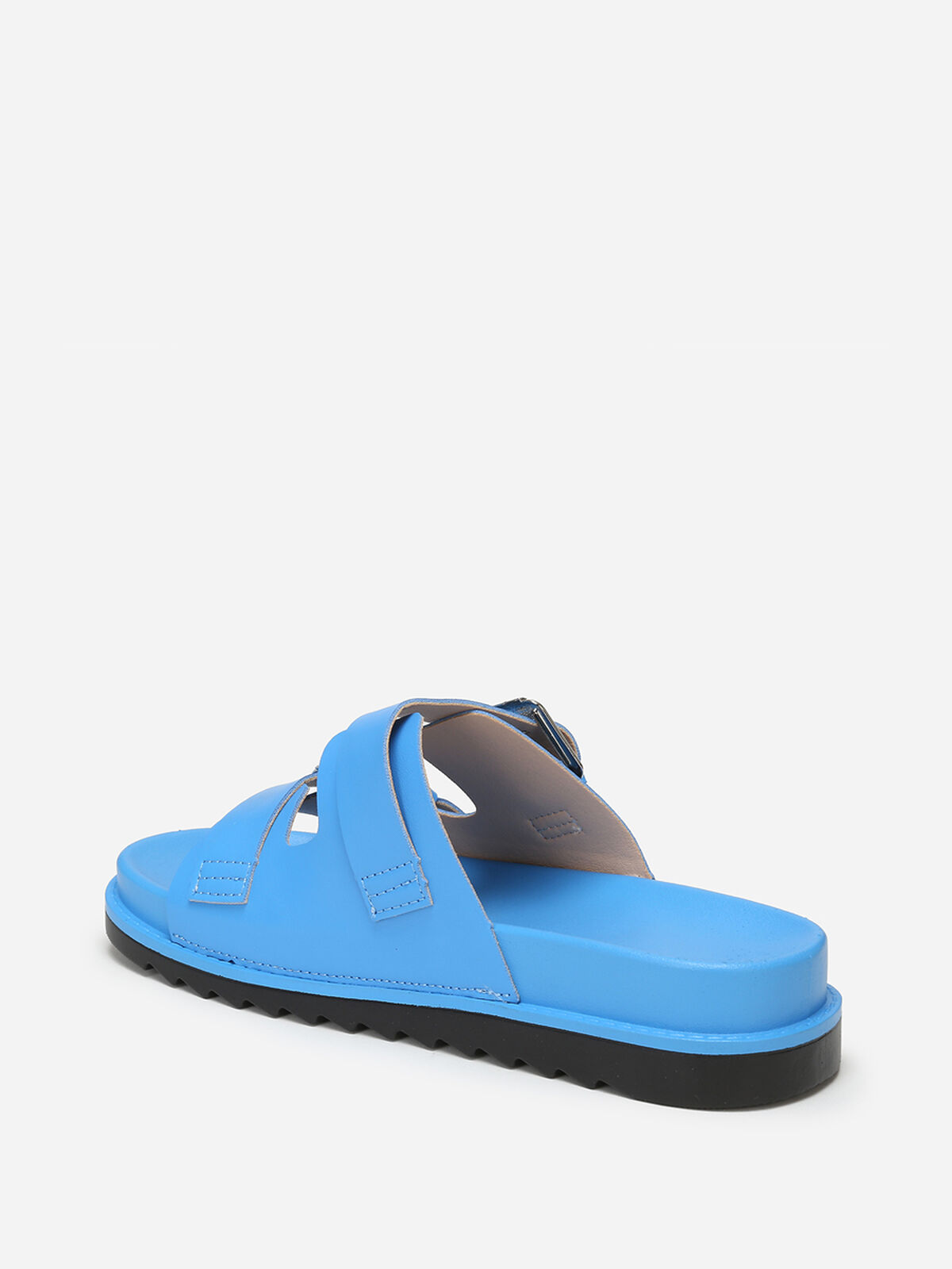 Mules avec brides à boucles- Bleu