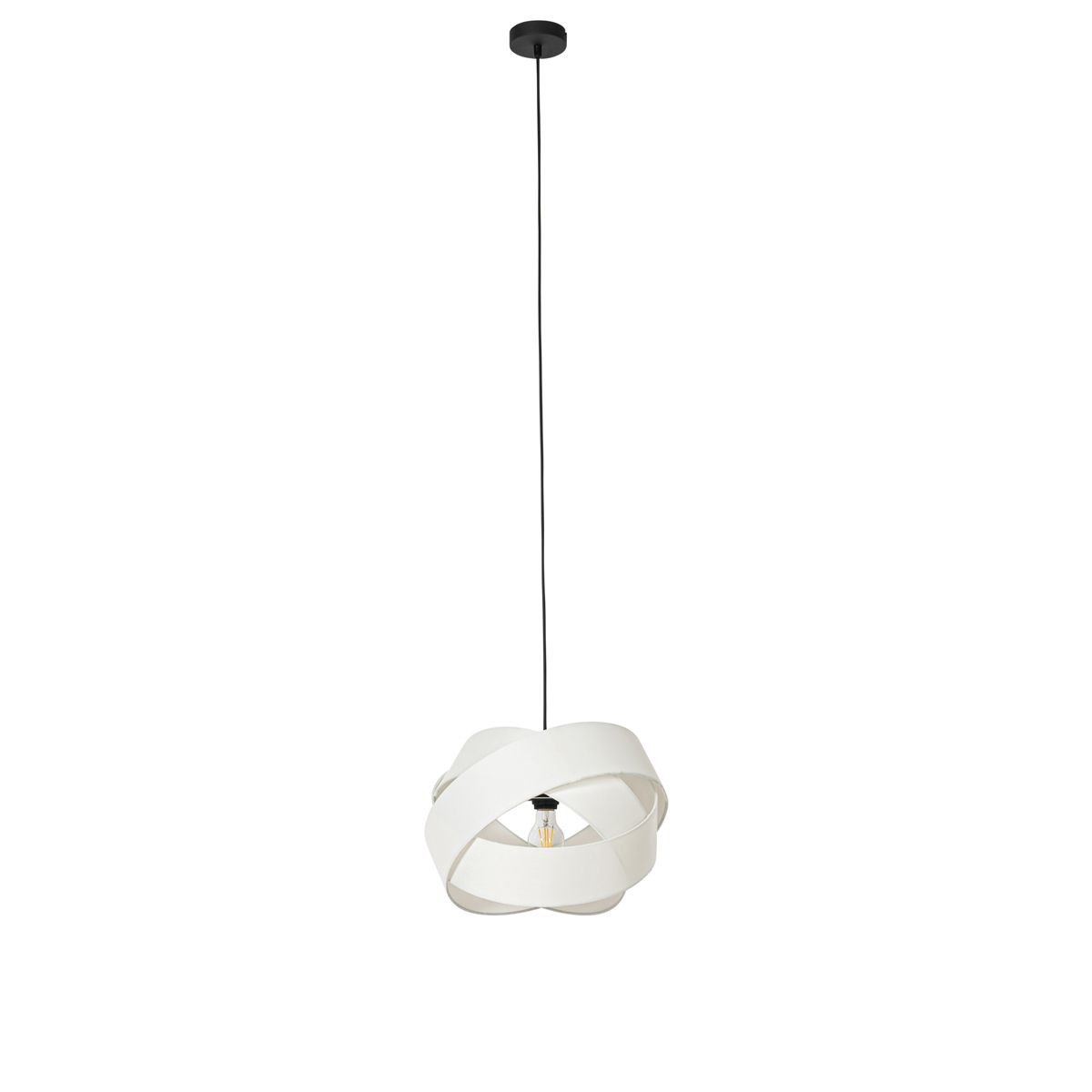 Moderne hanglamp wit met zwart - Cloth