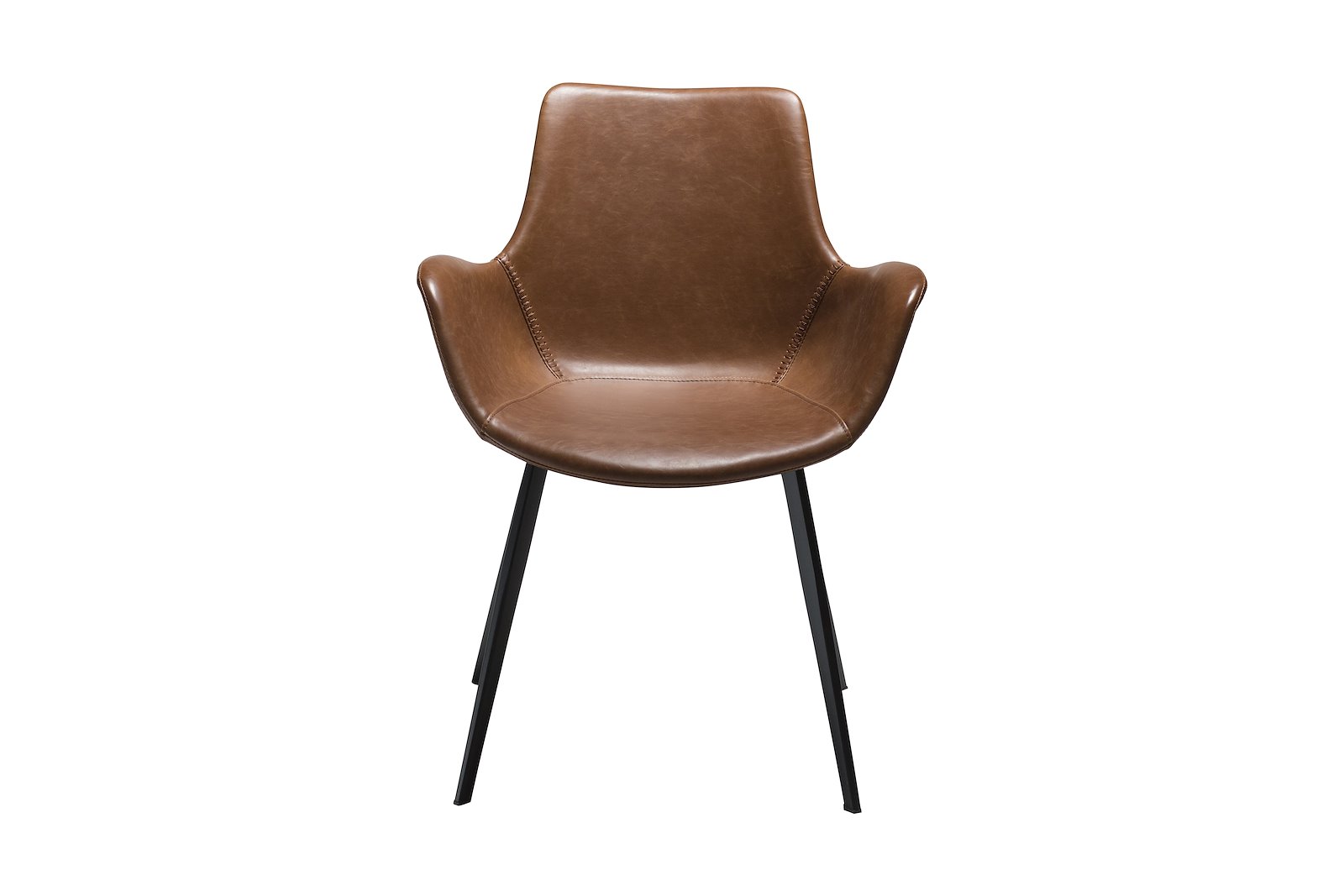Hype spisestol Med arm. PU Vintage Light Brown Art og sorte ben.
