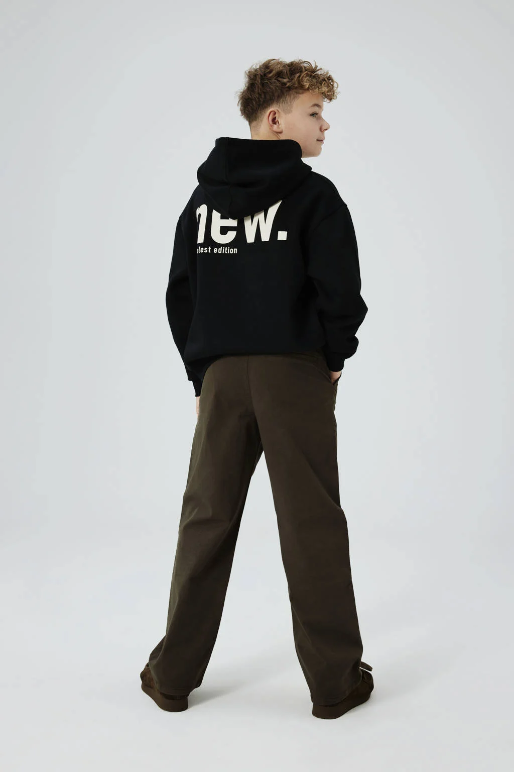 NAME IT hoodie NKMOSVILD met backprint zwart