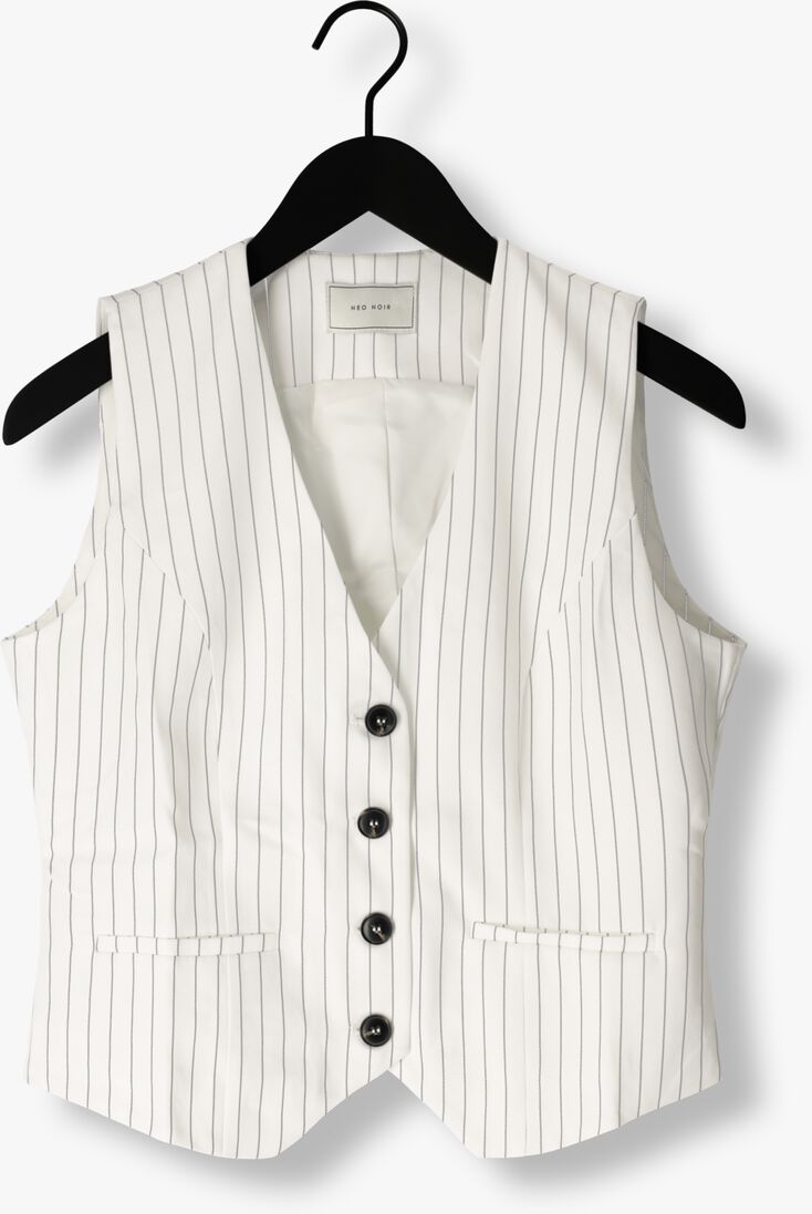 NEO NOIR gebroken wit neo noir gilet vendetta pinstripe waistcoat