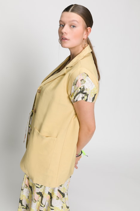 Weste, oversized, Revers, taschen