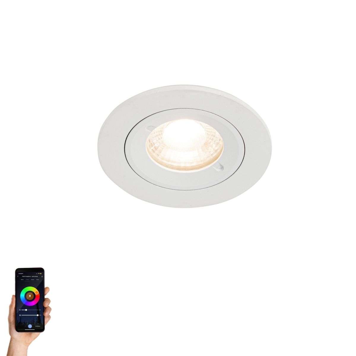 Smart inbouwspot wit rond  IP44 incl. Wifi GU10 50mm - Xena